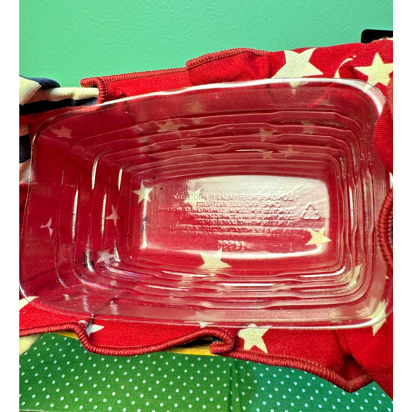 Longaberger 1993 All-Star Basket 14494 Protector Reversible Flag Liner Leather - Picture 5 of 5